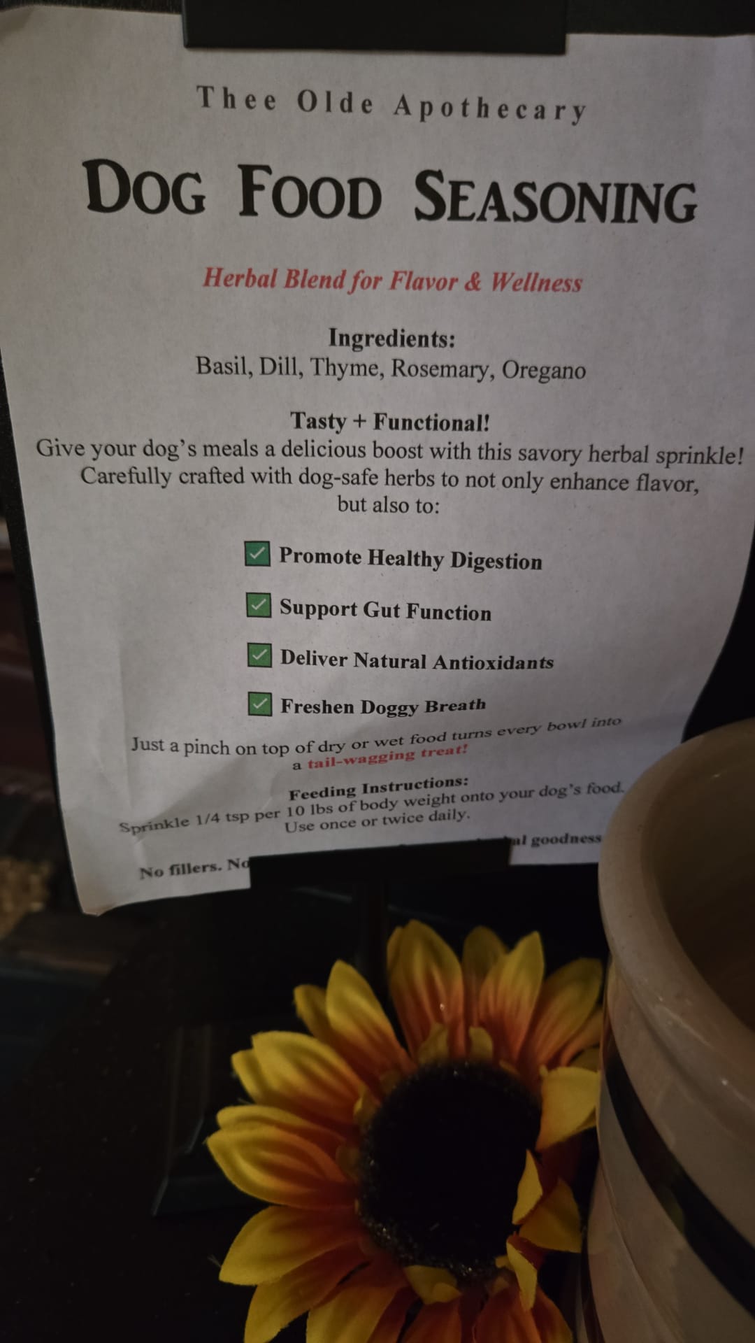 Dog Food Seasoning
