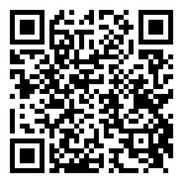 Black and white QR code on a white background