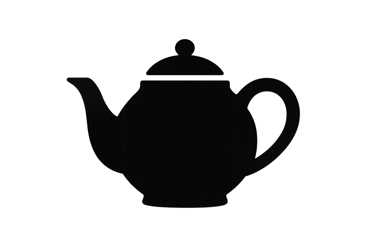 teapot icon in black and white